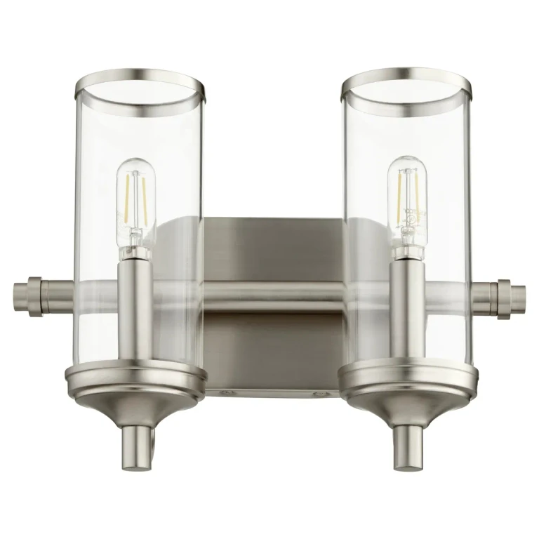 Quorum Collins 2-Light 10" Bathroom Vanity Light in Satin Nickel