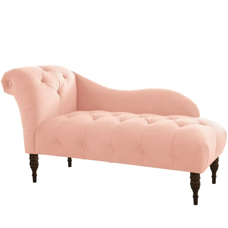 Carmen Velvet Blush Single Arm Chaise - Skyline Furniture