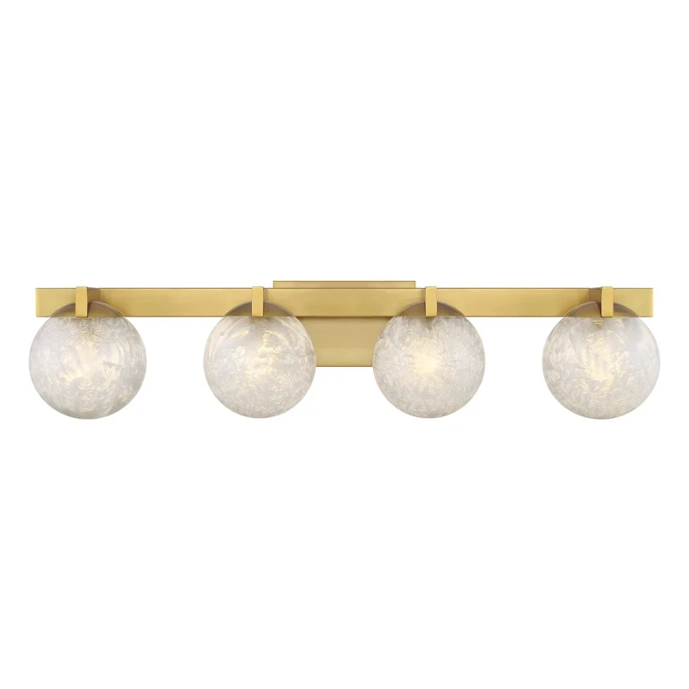 Darien 4-Light Bathroom Vanity Light in Warm Brass
