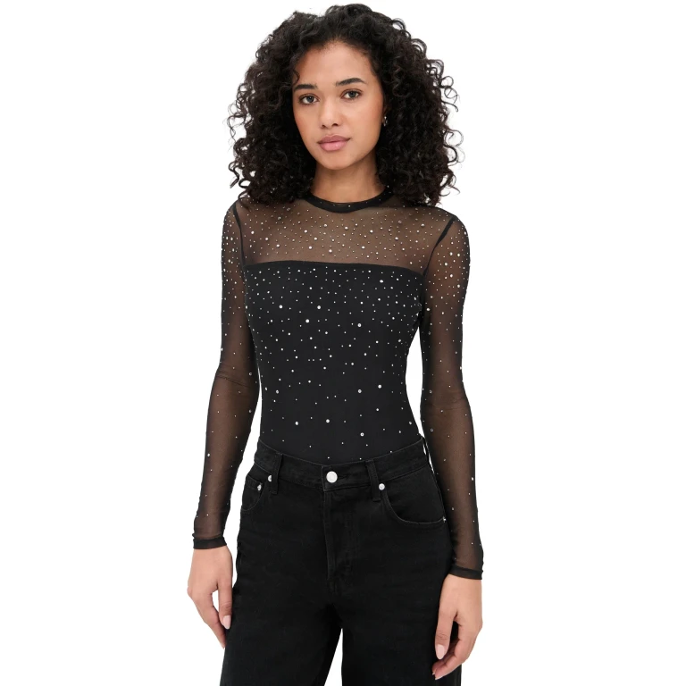 Generation Love Brody Crystal Bodysuit Black/Clear XL