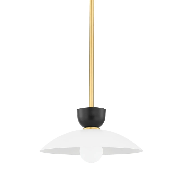 Aged Brass One Light Pendant from the Whitley Collection