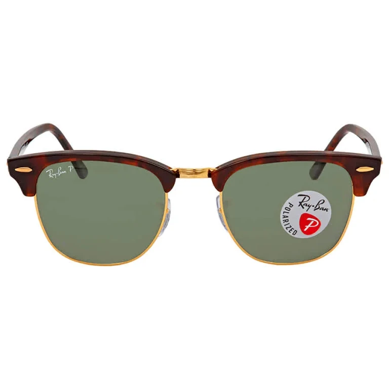 Ray Ban Clubmaster Classic Polarized Green Classic G-15 Unisex Sunglasses RB3016 990/58 51