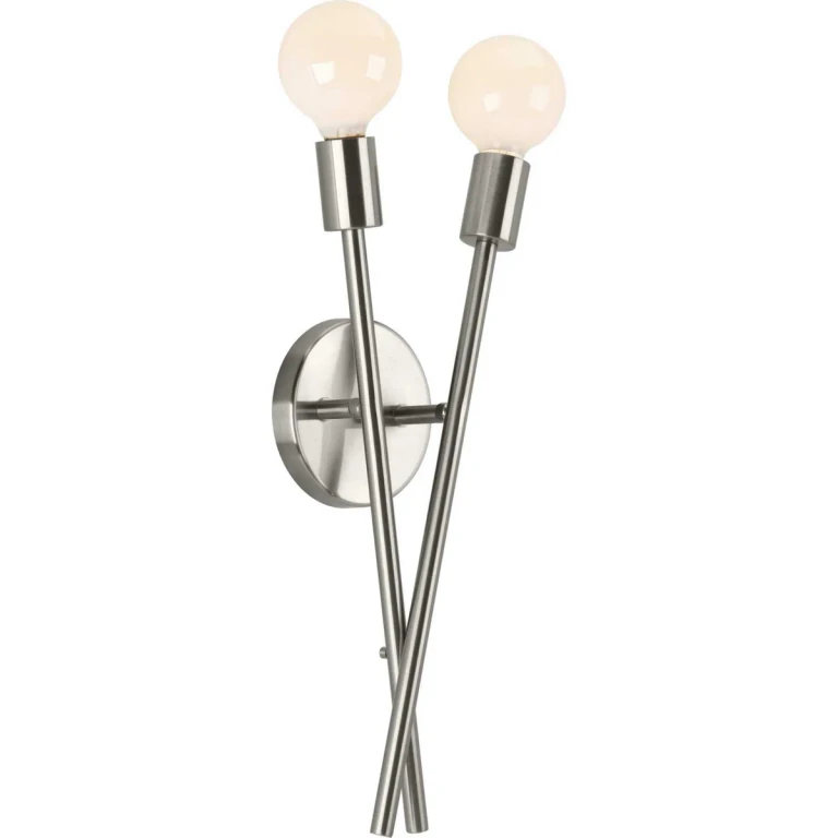 Brushed Nickel Two Light Wall Bracket from the Astra Collection