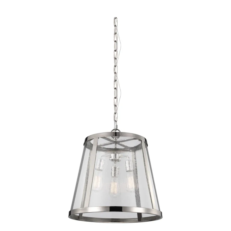 Polished Nickel Three Light Pendant from the Harrow Collection
