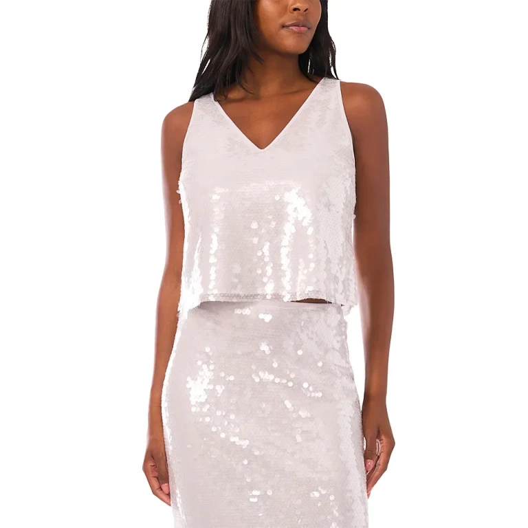 1.state Sequinned Cropped Top