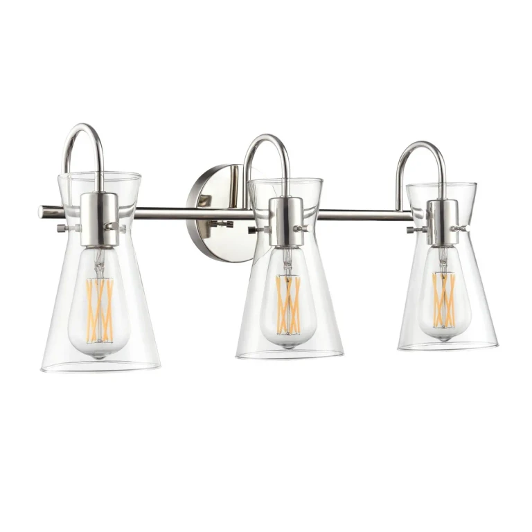 Polished Nickel Bathroom Vanity Light from the Camellia Collection