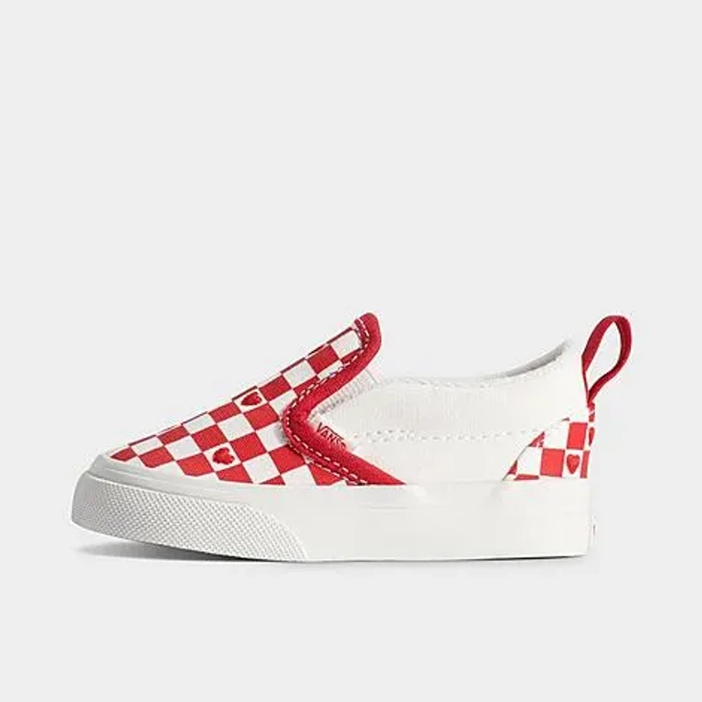 Kids Toddler Classic Slip-On V Casual Shoes in Red Hot Valentines Red/White Size: 4.0