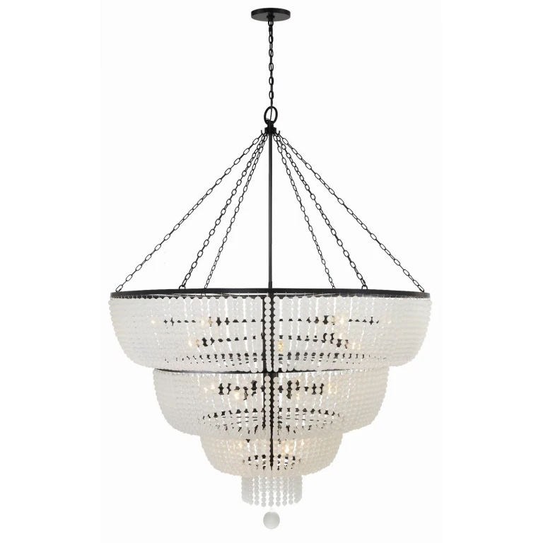Matte Black 24 Light Chandelier from the Rylee Collection