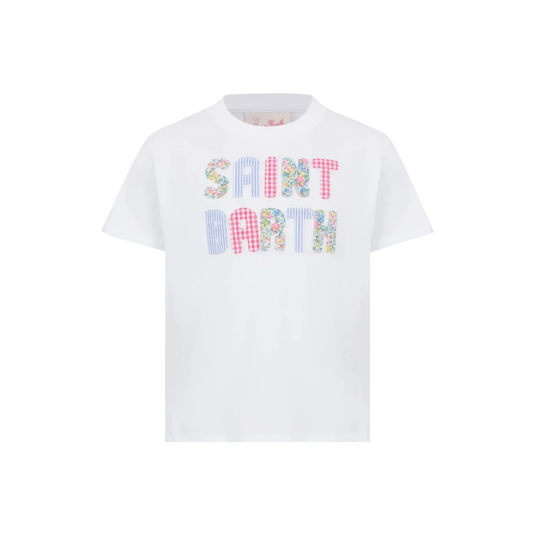 Mc2 Saint Barth Elly Cotton Jersey Crewneck T-Shirt With Saint Barth Patch White