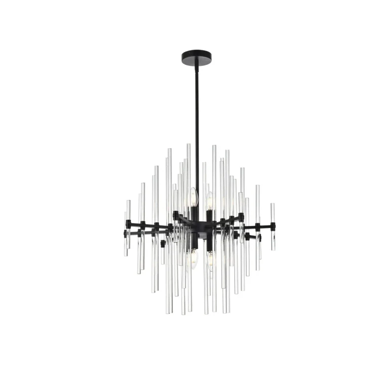 Black Six Light Pendant from the Sienna Collection