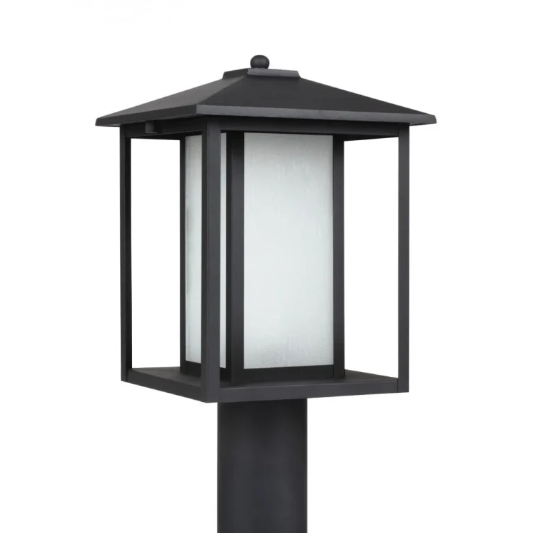 Black One Light Outdoor Post Lantern from the Hunnington Collection