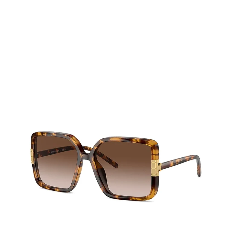 Tory Burch Flat Eleanor Square Sunglasses, 57mm