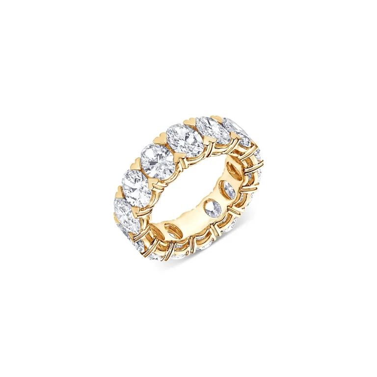 Certified Lab Grown Diamond Oval Eternity Band in 18K Yellow Gold, 9.75 tcw