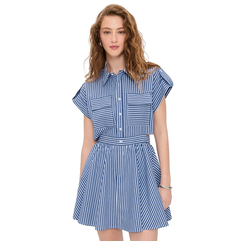 o. p.t Rowe Dress Black White Stripe S