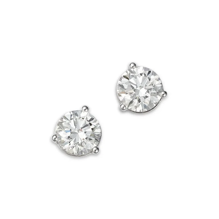 Certified Lab Grown Diamond Stud Earrings in 18K White Gold, 2.0 tcw