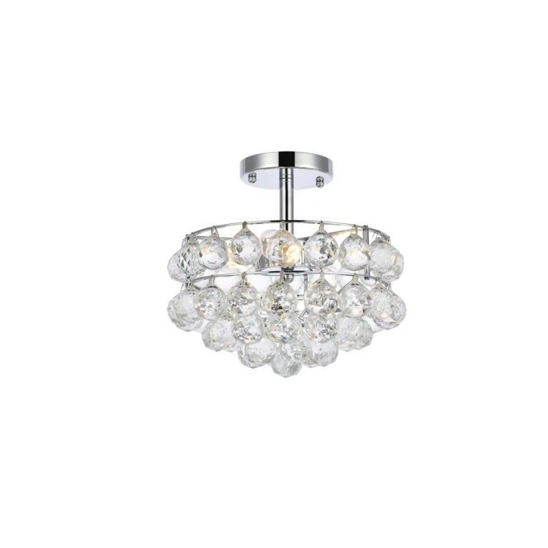 Chrome Three Light Flush Mount from the Savannah Collection