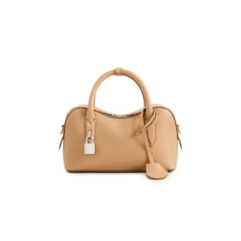 Borsa Stella McCartney Stella Ryder Small in grana goffrata Honey