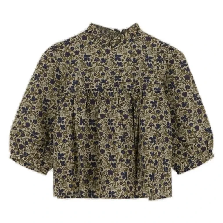 Bonpoint Girls Tess Floral Print Ruffled-Trim Blouse