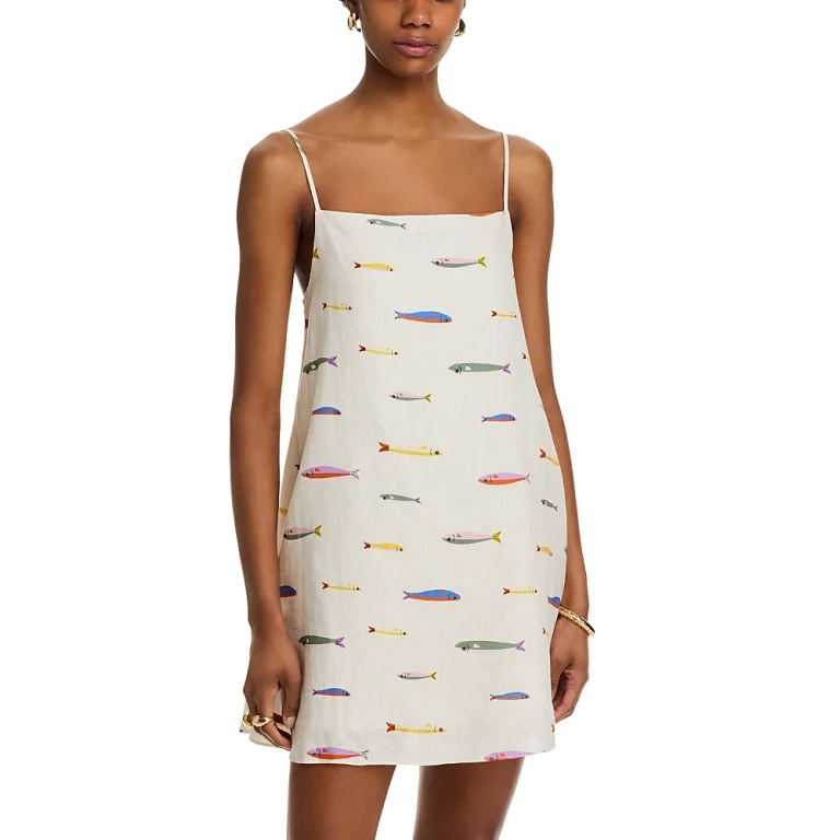 Staud Laura Linen Mini Dress