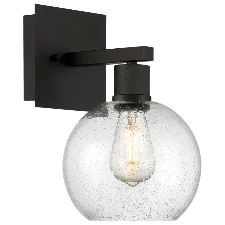 Matte Black LED Wall Sconce from the Port Nine Burgundy Collection