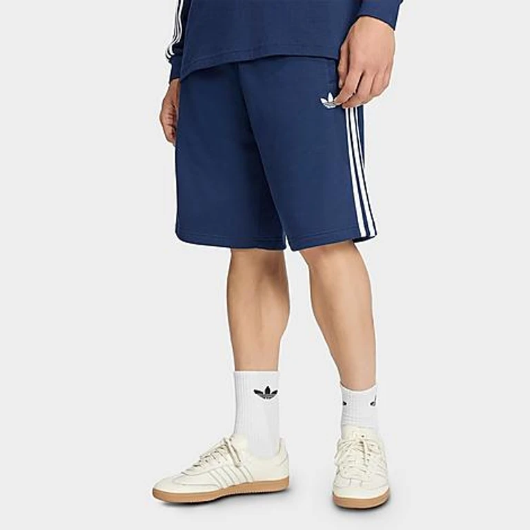 adidas Men's Originals 3-Stripes French Terry Shorts in Night Indigo Size: XS