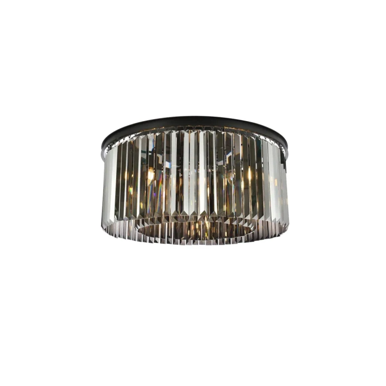 Matte Black Eight Light Flush Mount from the Sydney Collection
