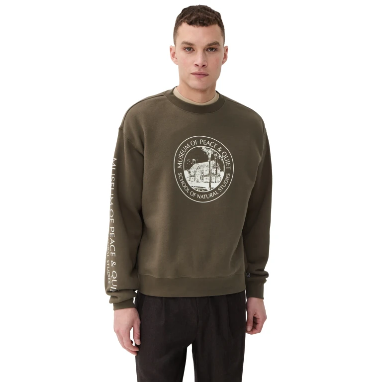 Museum of Peace and Quiet Natural Studies Crewneck Brown M