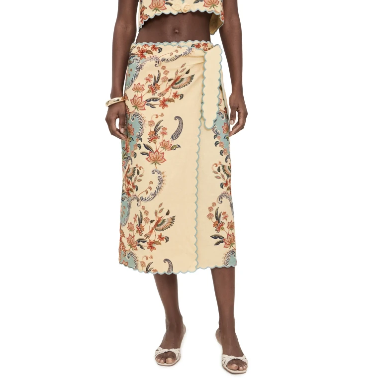 FARM Rio Beauty Butter Midi Skirt Boho Beauty Butter S