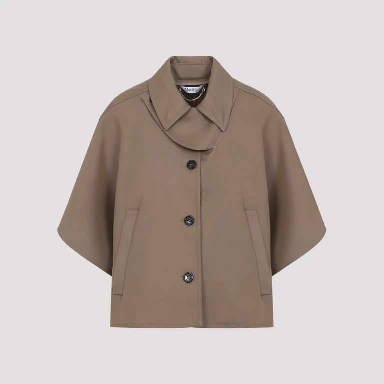 Max Mara Paggio Cape Trench Nude & Neutrals Cotton Coat - Women