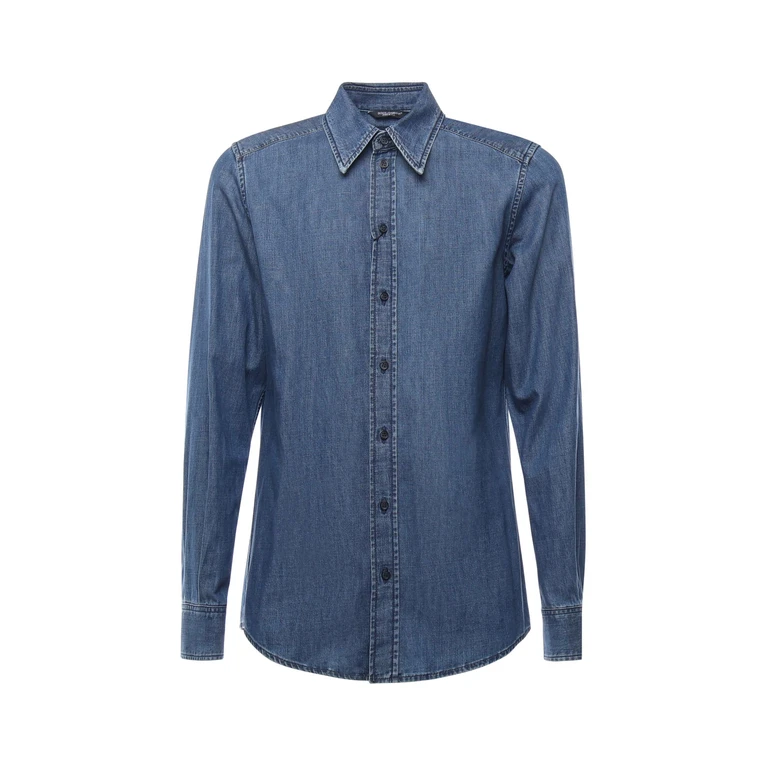 Dolce & Gabbana Shirts Blue Cotton - Men