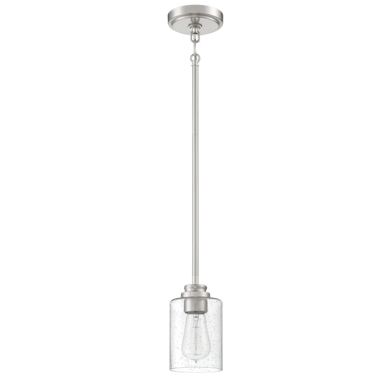 Brushed Polished Nickel One Light Mini Pendant from the Bolden Collection