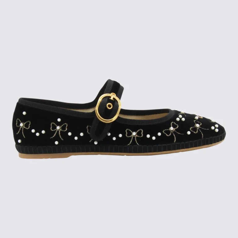 Versace Black Flats
