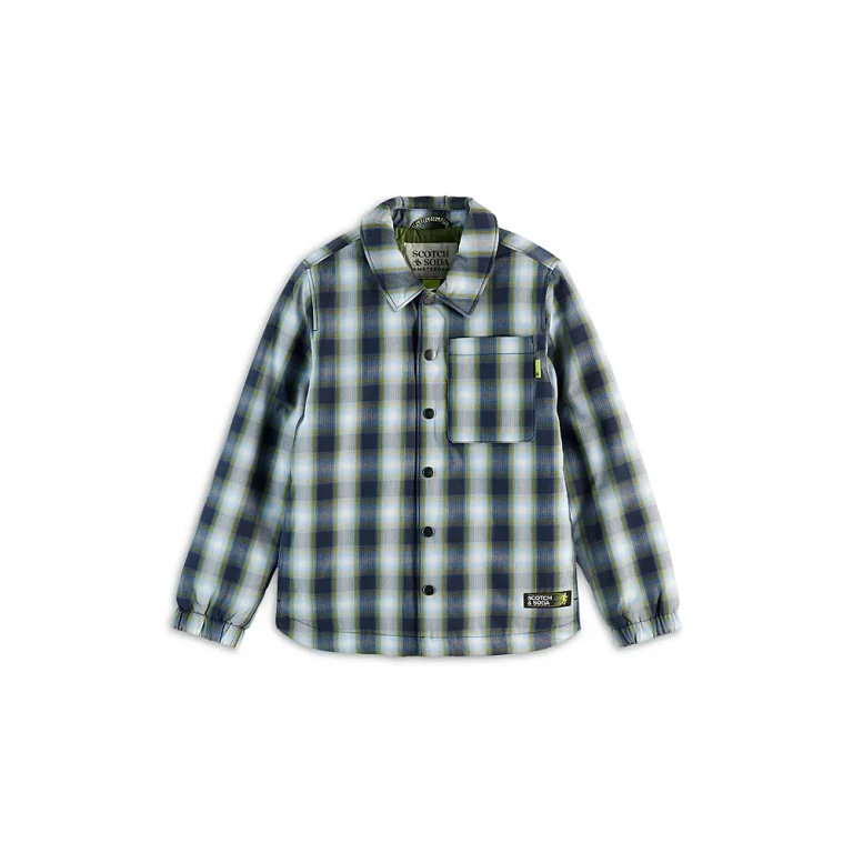 Scotch & Soda Boys' Padded Plaid Shirt - Big Kid