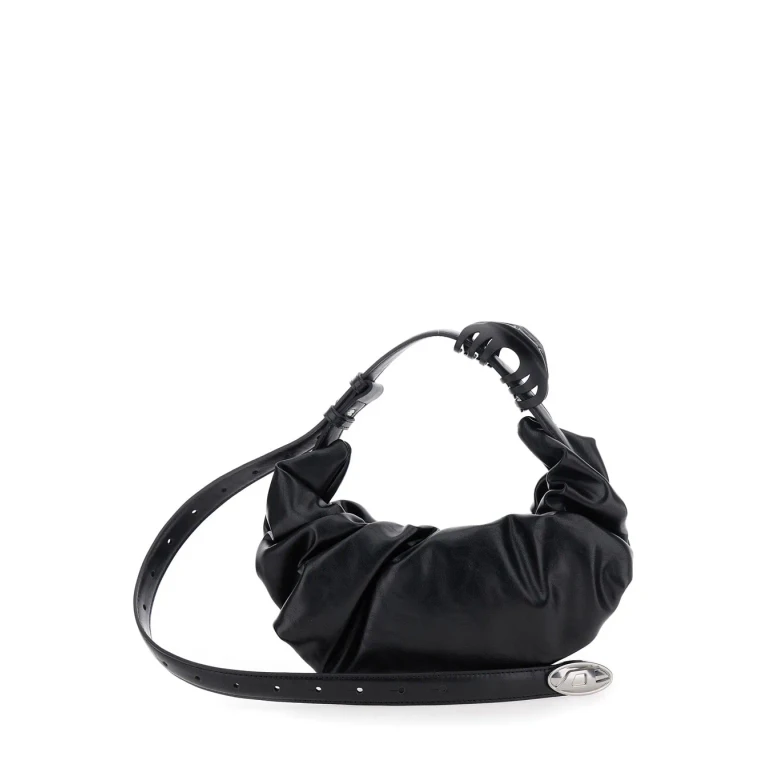 Diesel grab D Black Handbag With Adjustable Shoulder Strap And Hair Clip Detail On The Handle In Ecoleather Woman