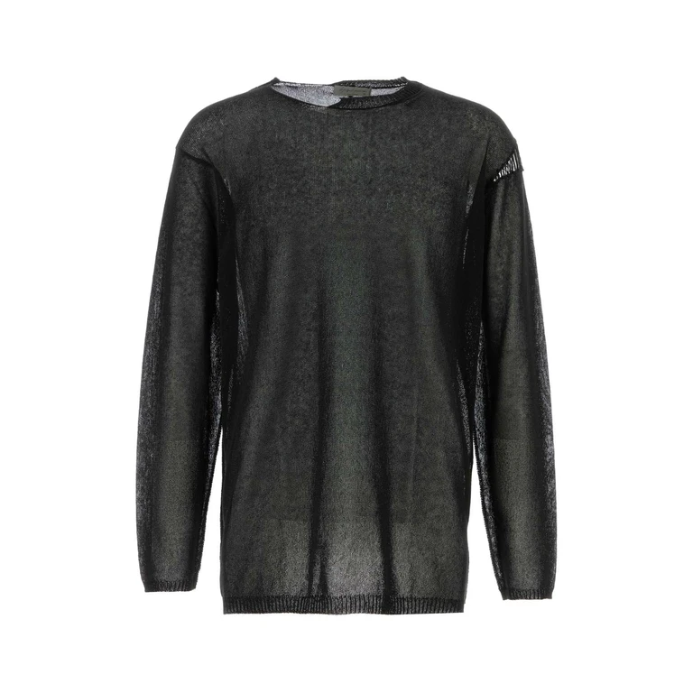 Black Cotton And Polyester Sweater Exterior: Maglie - Men