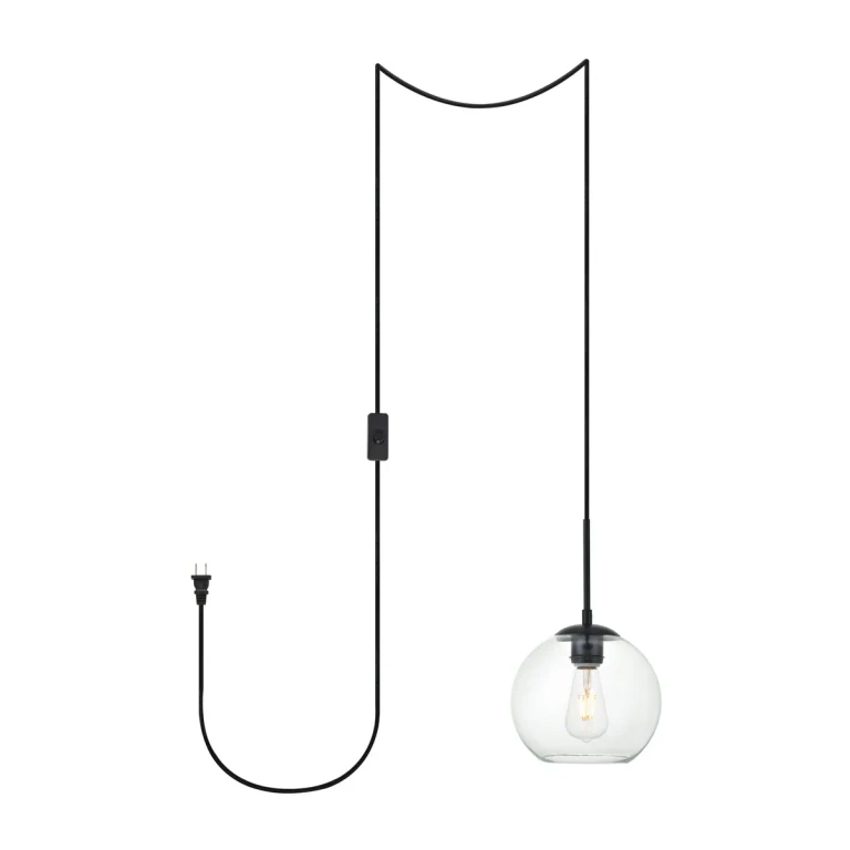 Black One Light Plug in Pendant from the Baxter Collection