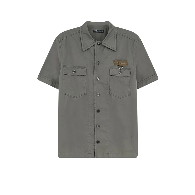 Dolce & Gabbana Shirts Grigio Scuro 4 Cotone - Men