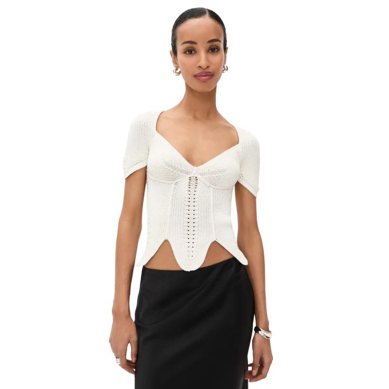 Cult Gaia Eliza Top Off White XXS