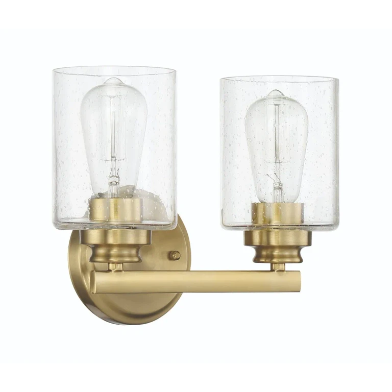 Satin Brass Two Light Vanity from the Bolden Collection