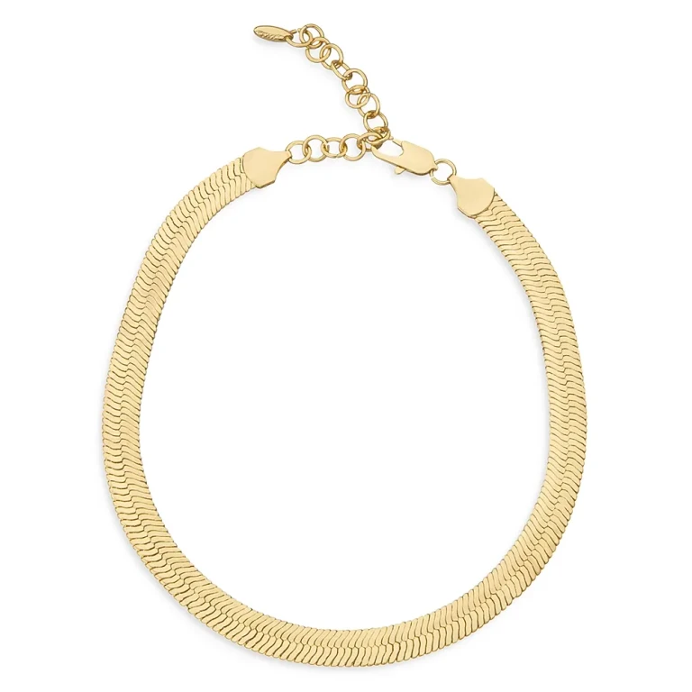 Ettika Snake Smooth Chain 18K Gold Plated Necklace, 15