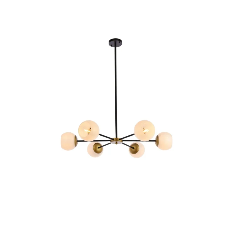 black Six Light Pendant from the Briggs Collection