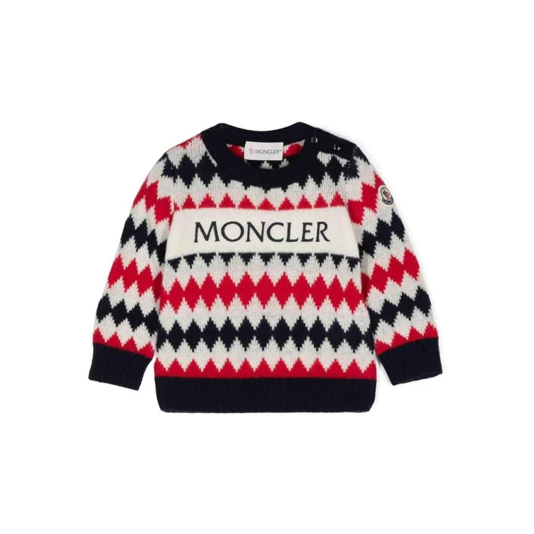 Moncler Jr Pull Col Rond - Bleu