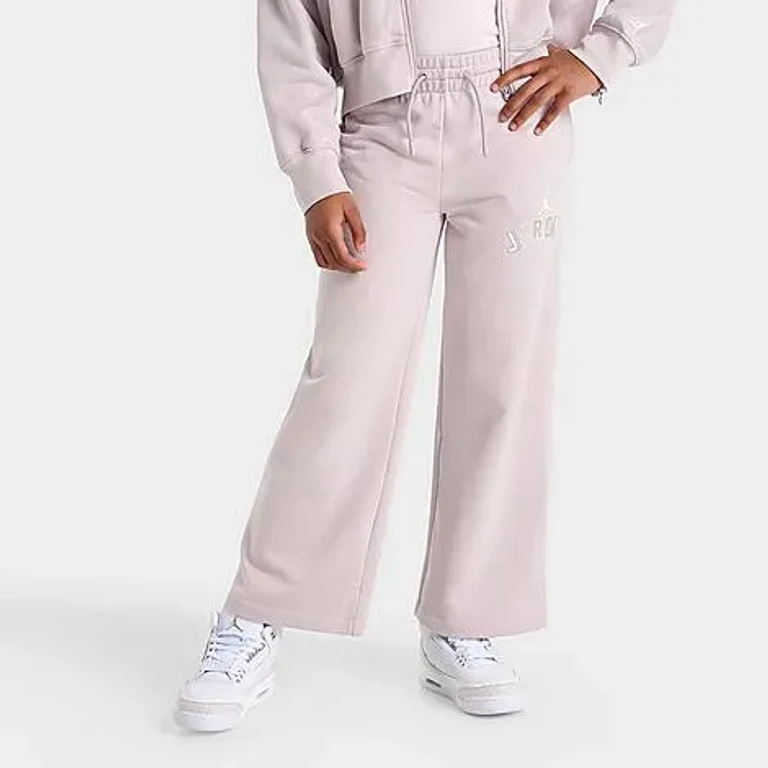 Girls' Big Kids Wide Leg Fleece Pants in Particle Rose Size: Small