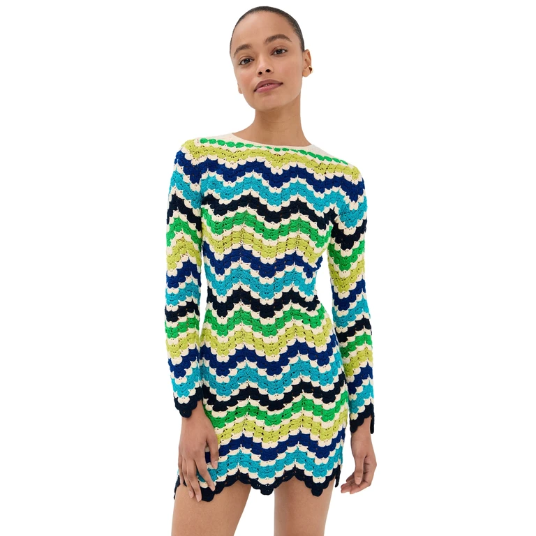 ESCVDO Victoria Mini Dress Blues/Lime XS