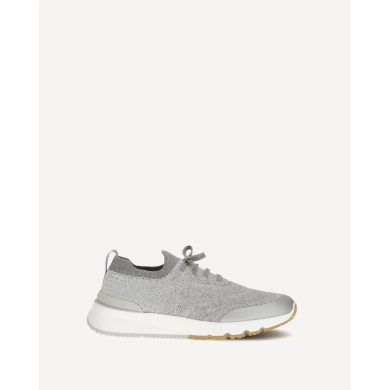 BRUNELLO CUCINELLI Techno cotton knit Sneakers runners Male 45