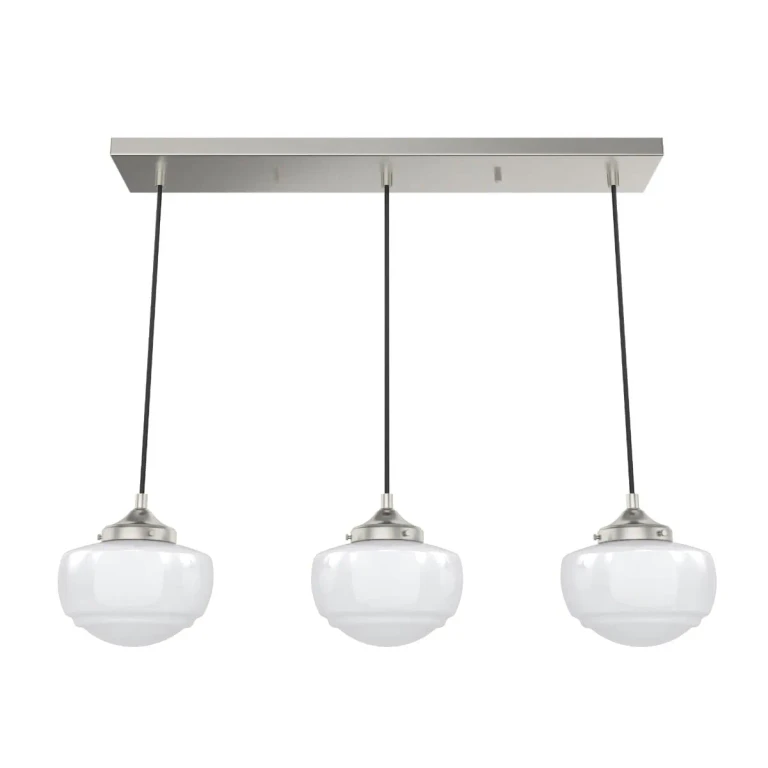 Brushed Nickel Three Light Linear Pendant from the Saddle Creek Collection