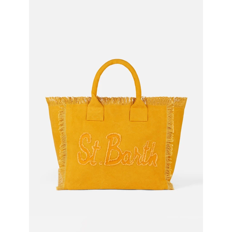 Mc2 Saint Barth Vanity Ochre Canvas Shoulder Bag Yellow - Unisex