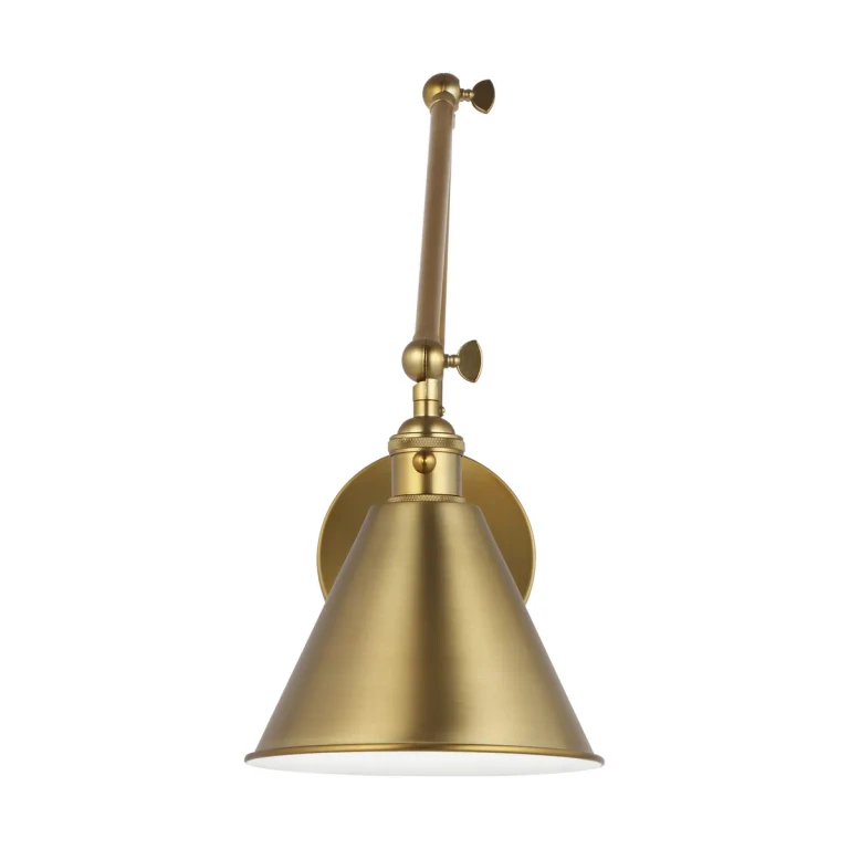 Satin Brass One Light Wall Sconce from the Salem Collection