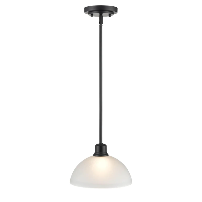 Matte Black One Light Mini Pendant from the Amberle Collection