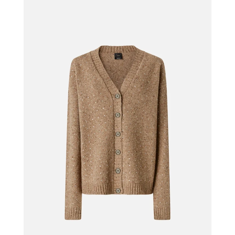 Pinko Cardigan en tissu bouclette à strass